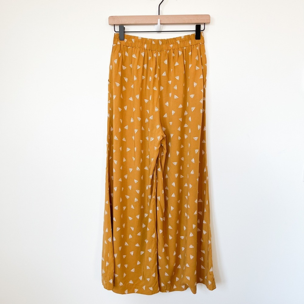 Carly Jean Los Angeles Jocelyn Wide Leg Crop Pants Small Yellow - Picture 7 of 13